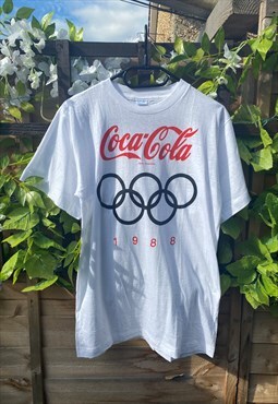 Vintage Coca Cola 1988 white promotional T-shirt medium 