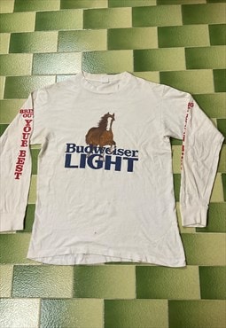 Vintage 90s Budweiser Light Horse Long Sleeve T-Shirt