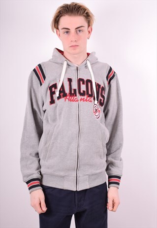 NFL MENS VINTAGE HOODIE JACKET SMALL GREY 90'S