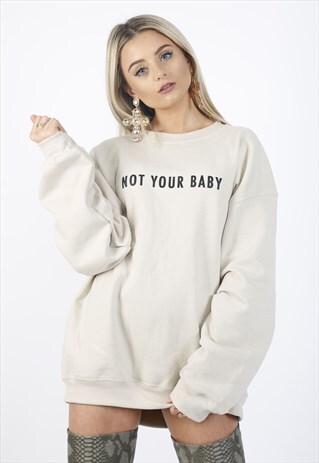 NOT YOUR BABY BOYFRIEND SWEATER- NUDE