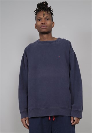 90'S VINTAGE TOMMY HILFIGER NAVY OVERSIZED SWEATER