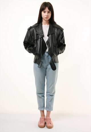 90S VINTAGE BIKER MOTO HEAVYWEIGHT JACKET 606