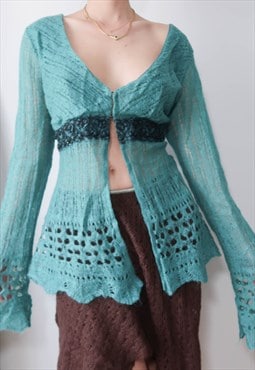 vintage whimsy goth open front mohair cardigan
