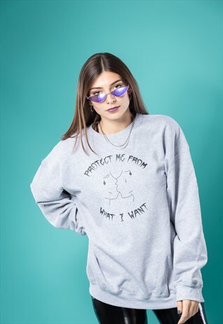 JUMPER IN GREY WITH KISSING FACES MOTIF