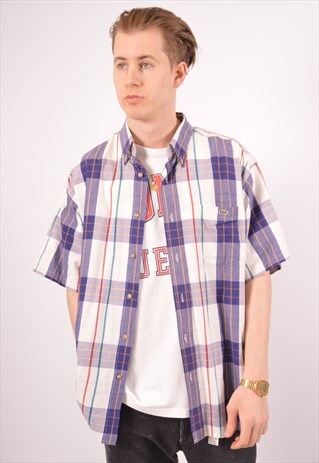 VINTAGE LACOSTE SHIRT SHORT SLEEVE CHECK MULTI