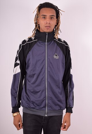 KAPPA MENS VINTAGE TRACKSUIT TOP JACKET XL PURPLE 90S