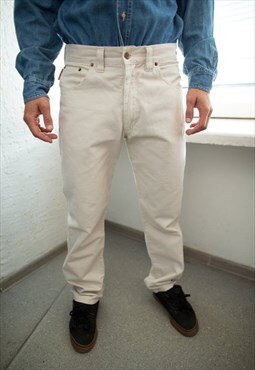Vintage 80's Cream Cotton Trousers