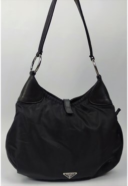 Vintage Prada Re-nylon Hobo Bag, Tessuto, Black