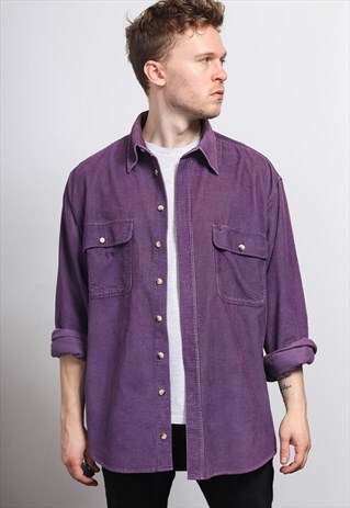 VINTAGE CORDUROY CORD SHIRT PURPLE