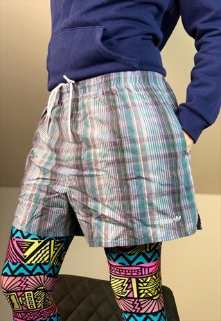 ADIDAS BLUE NEON SWIMSUIT SHORTS WINDBREAKER 90S VINTAGE