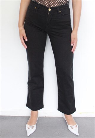 VINTAGE VERSACE BLACK DENIM MOM JEANS