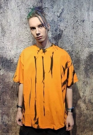 Oversize tie-dye tshirt gradient baggy tee in orange