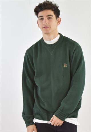 VINTAGE GREEN TOMMY HILFIGER KNIT JUMPER
