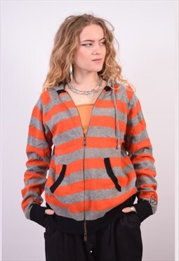 Vintage JC De Castelbajac Hoodie Sweater Stripes Orange