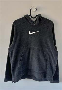 Vintage Nike grey Y2K fleece spellout hoodie medium 