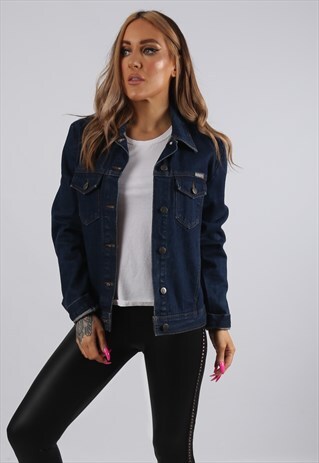 VINTAGE USA DENIM JACKET OVERSIZED US POLO UK 12 M (FB3A)