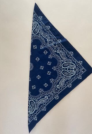 VINTAGE COTTON NAVY BLUE BANDANA