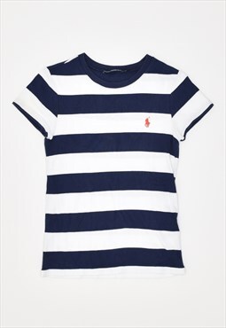 Vintage 90' s Ralph Lauren T-Shirt Top Stripes Navy Blue