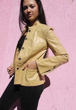 Leather Jacket in Beige