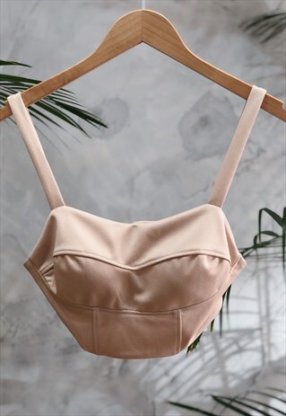 BEIGE THICK STRAP CORSET BUSTIER