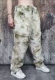  TIE-DYE FAUX FUR JOGGERS FLEECE PANTS 2 IN 1 TROUSER SHORTS