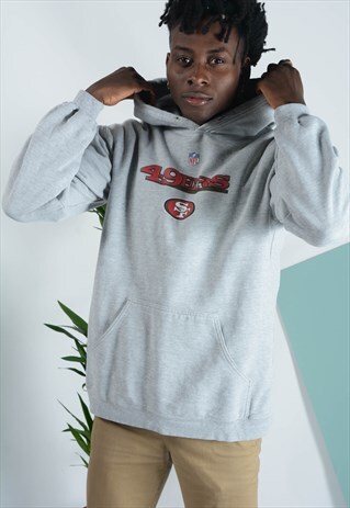 VINTAGE NFL HOODIE IN GREY WITH 49ERS PRINT