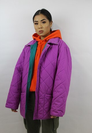 VINTAGE 90'S FILA PURPLE QUILTED JACKET