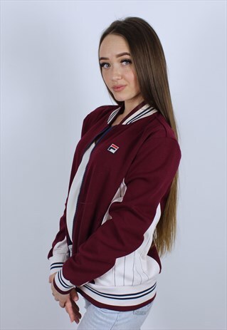 VINTAGE WOMENS FILA LOGO ZIPPER TRACK TOP SUIT JACKET