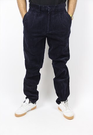 VINTAGE ELLESSE NAVY CORD TROUSERS