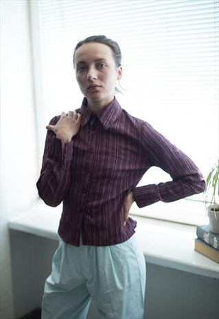 VINTAGE 90'S WASHED PURPLE BUTTON UP SHIRT