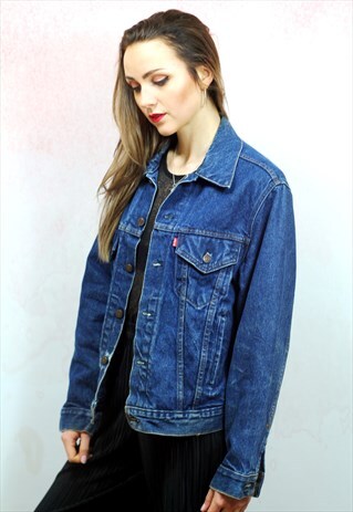 1990S VINTAGE DARK BLUE DENIM JACKET