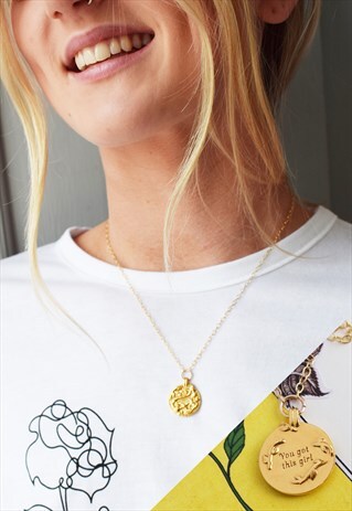 GOLD PERSONALISED NAME COIN NECKLACE SNAKE ROSE HANDMADE