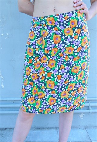 VINTAGE FLOWER PRINT SKIRT