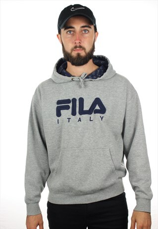 VINTAGE FILA SPELL OUT HOODIE SWEATSHIRT