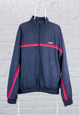VINTAGE FILA TRACK JACKET BLUE XL