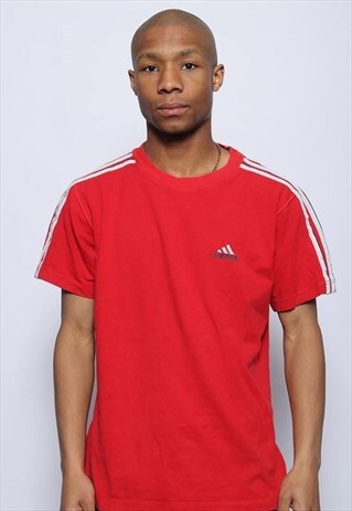 VINTAGE ADIDAS LOGO T-SHIRT RED
