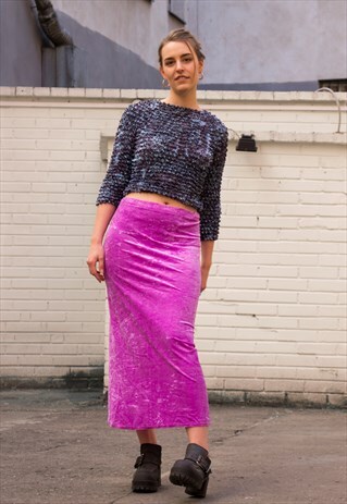 CRAZY VINTAGE 90S TUMBLR GIRL VELVET SKIRT