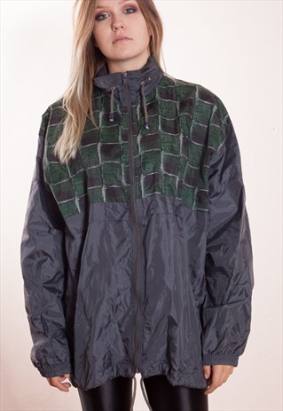 VINTAGE NYLON, COLORBLOCK WINDBREAKER FROM THE 90S