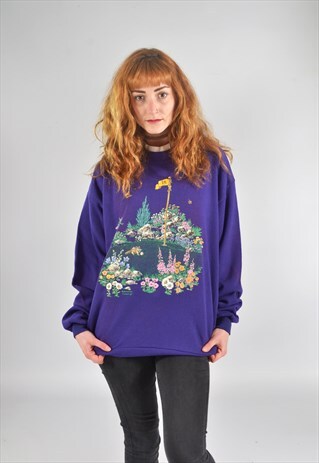 VINTAGE PURPLE "18TH HOLE" GOLF SWEATSHIRT