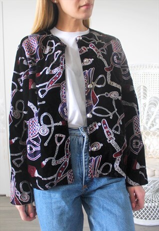 VINTAGE JACKET S / M FABRIC PRINTED