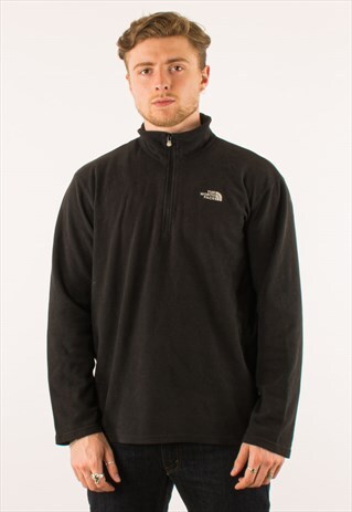 VINTAGE BLACK NORTH FACE QUARTER ZIP FLEECE