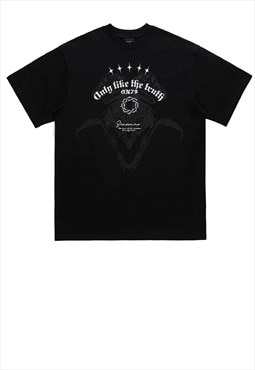 Truth slogan t-shirt vintage wash tee grunge top in black