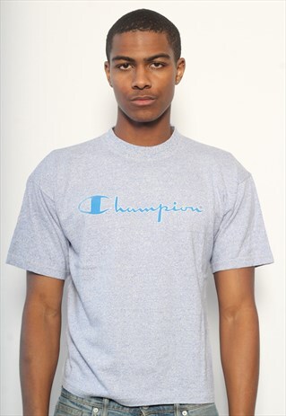 VINTAGE CHAMPION LOGO T-SHIRT BLUE