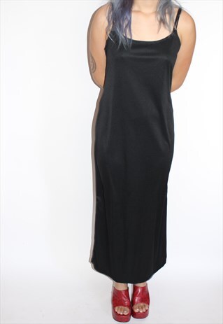 90S BLACK SLIP DRESS