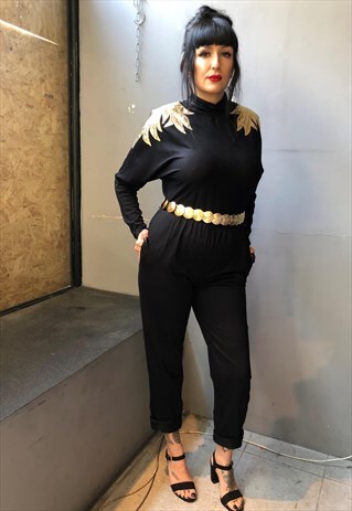 80s black jumpsuit