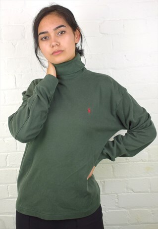 VINTAGE 90'S POLO RALPH LAUREN ROLL NECK PULLOVER JUMPER