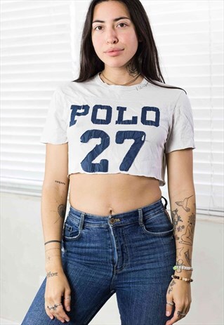 VINTAGE POLO RALPH LAUREN CROP TOP LOGO 90S X 2.8