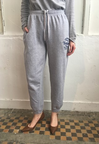 VINTAGE 90' OLDSCHOOL COOL UNISEX GREY SWEAT TROUSERS
