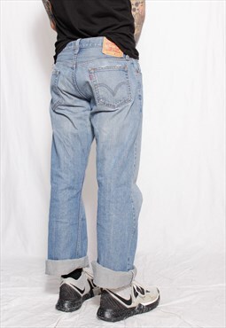 90s grunge y2k vintage Levi's boot cut blue straight jeans