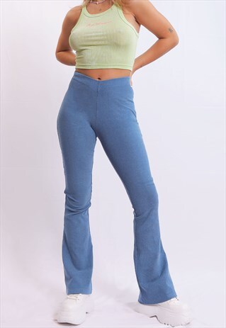 BLUE RECYCLED BOOTCUT PANTS